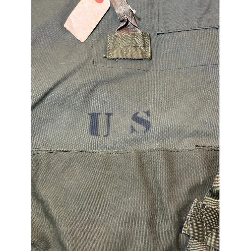 Vintage US Military Olive Drab Duffel SeaBag Vietnam Era to 70s Backpack Straps